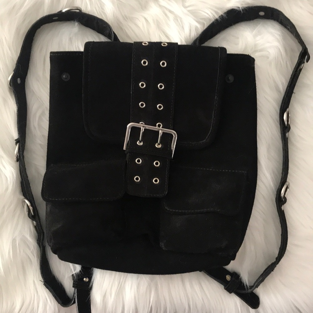 Urban Outfitters Black Suede Backpack